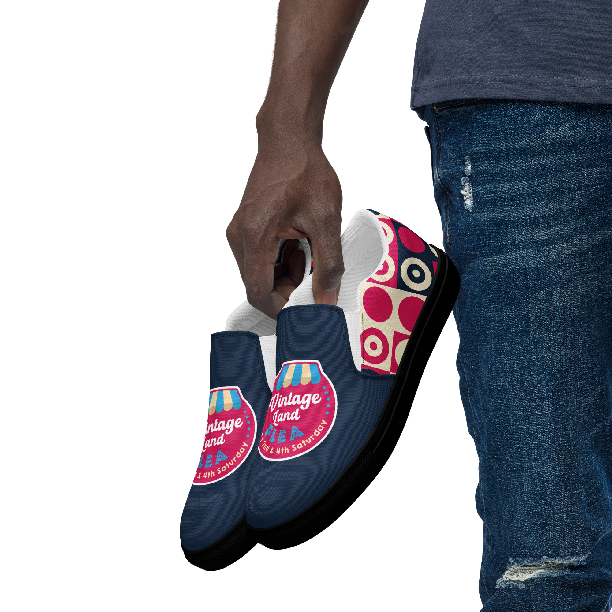 Saturday Flea at Vintage Land Men’s slip-on canvas shoes - Image 13