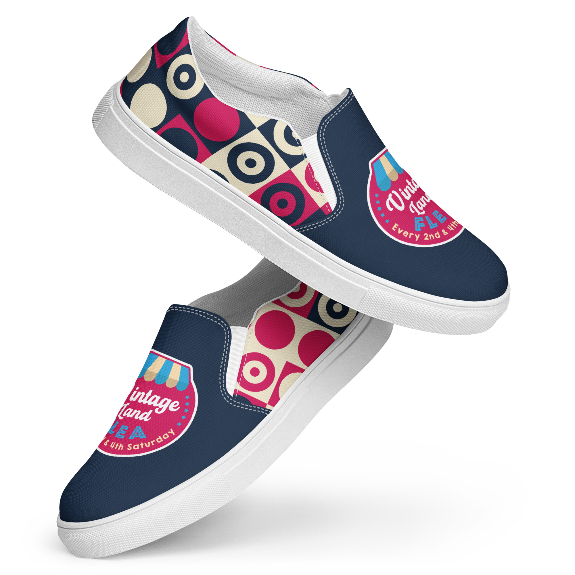 Saturday Flea at Vintage Land Men’s slip-on canvas shoes - Image 2