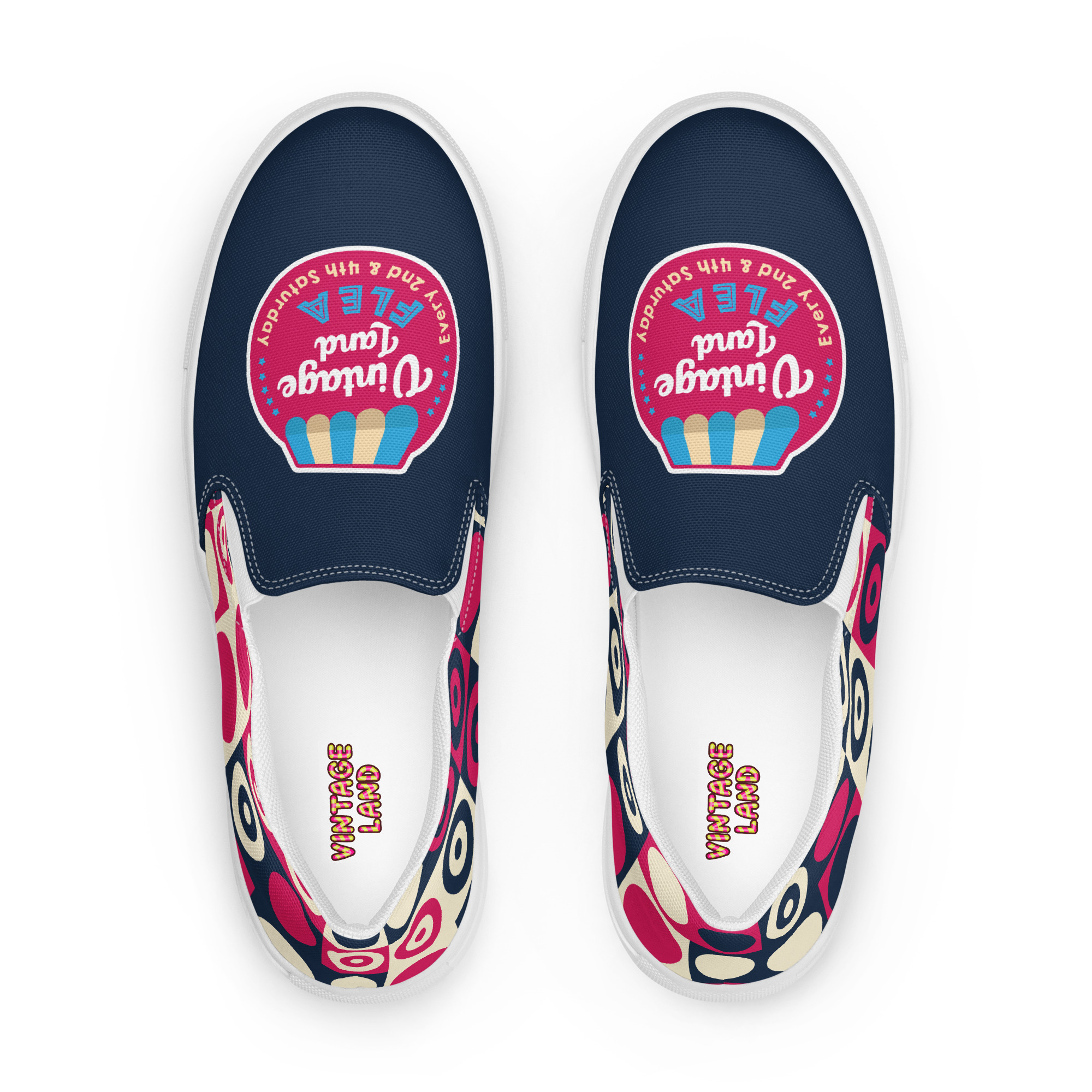 Saturday Flea at Vintage Land Men’s slip-on canvas shoes - Image 6